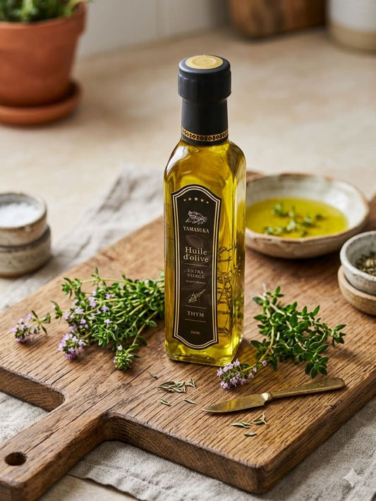 Huile d’olive biologique extra vierge au thym 🌿