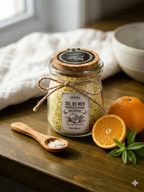 Sel de mer a l'orange premium de premiere qualité